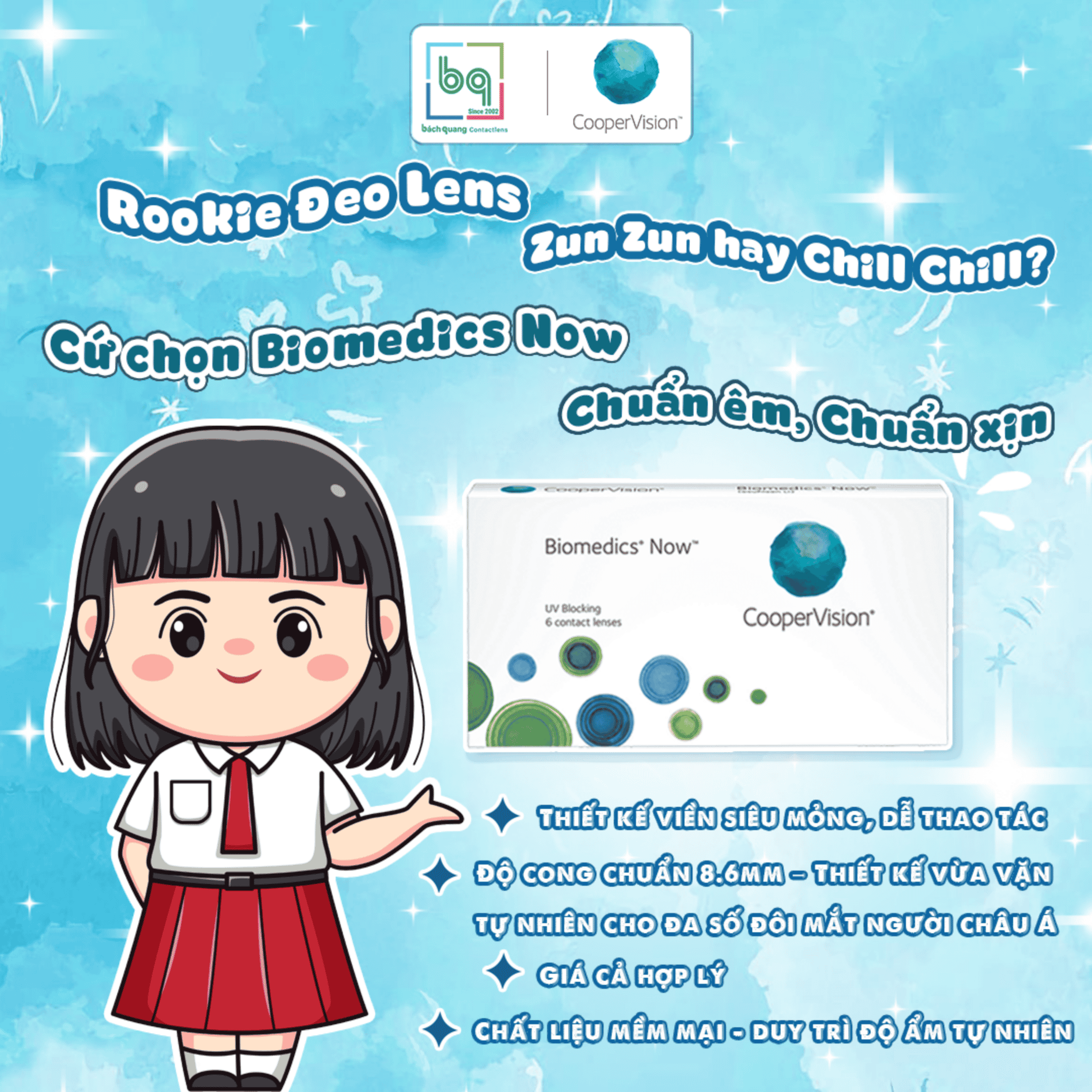 Kính Áp Tròng Biomedics Now – Dễ Đeo, Thoải Mái Cho Người Mới Bắt Đầu