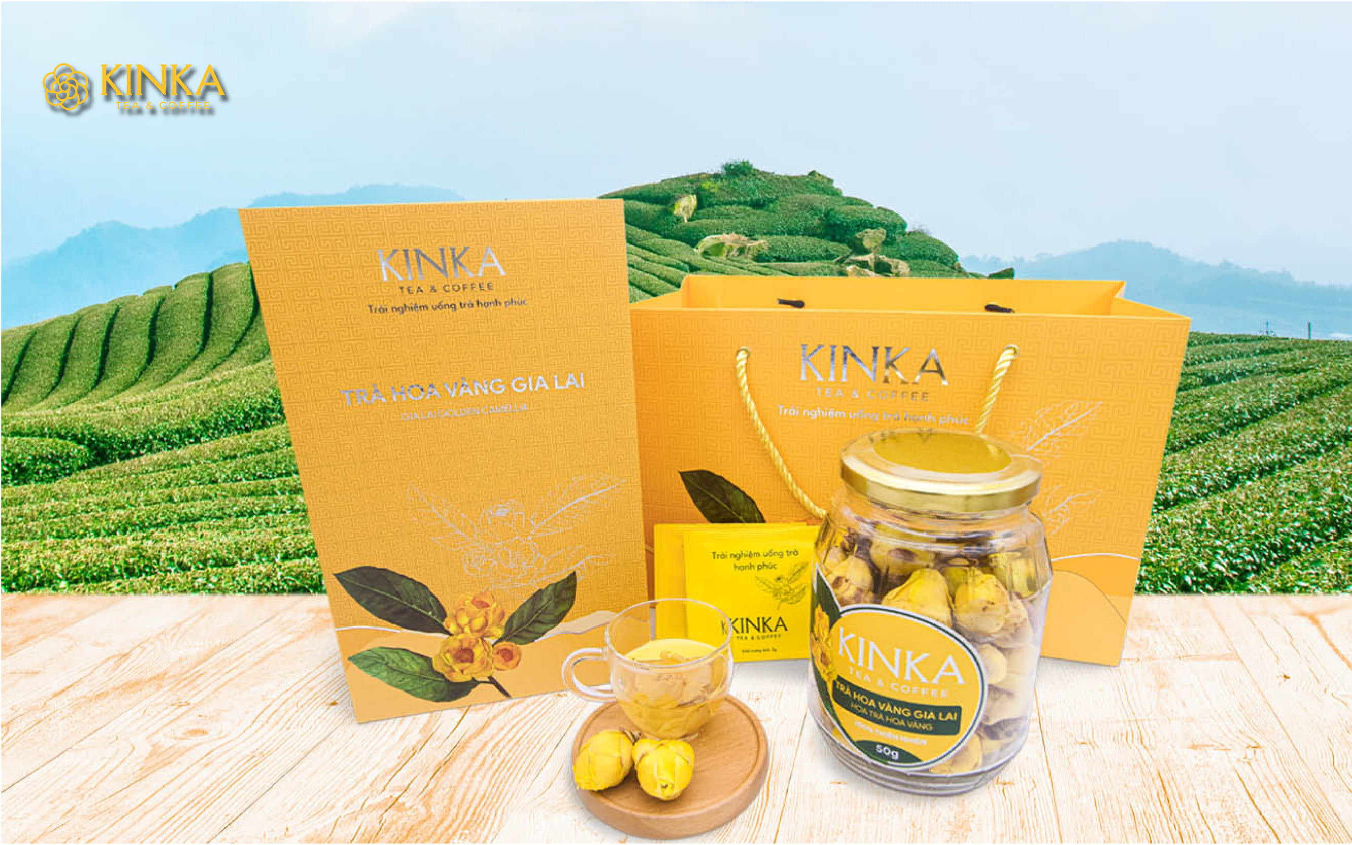 Bộ quà tặng trà cao cấp: Trà hoa vàng