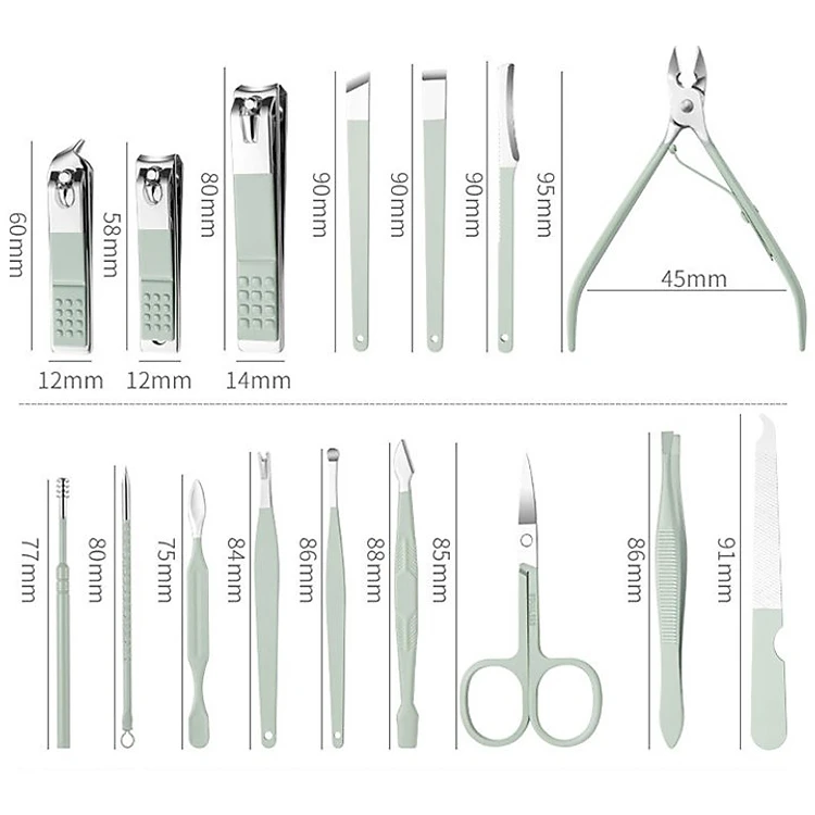 Bộ kềm bấm móng 16 chi tiết đa năng bao da