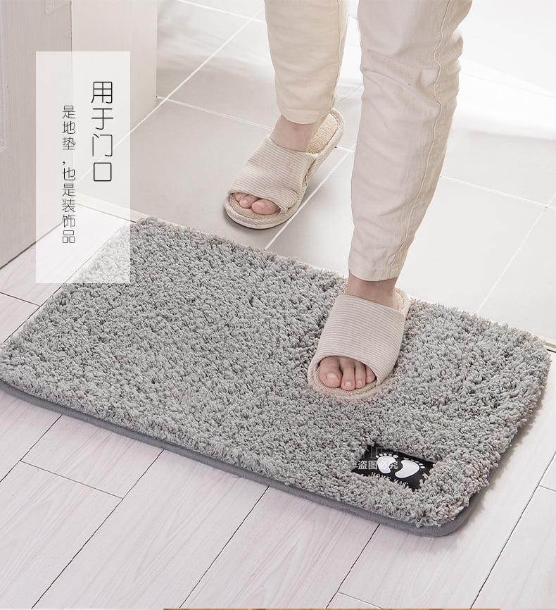 Thảm chùi chân vải nhung logo hình bàn chân cao cấp