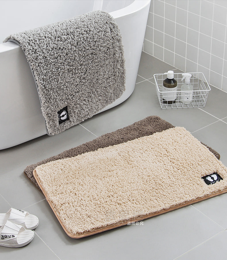 Thảm chùi chân vải nhung logo hình bàn chân cao cấp