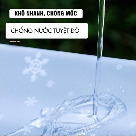 Áo mưa 2 đầu trong suốt hoạ tiết tuyết rơi