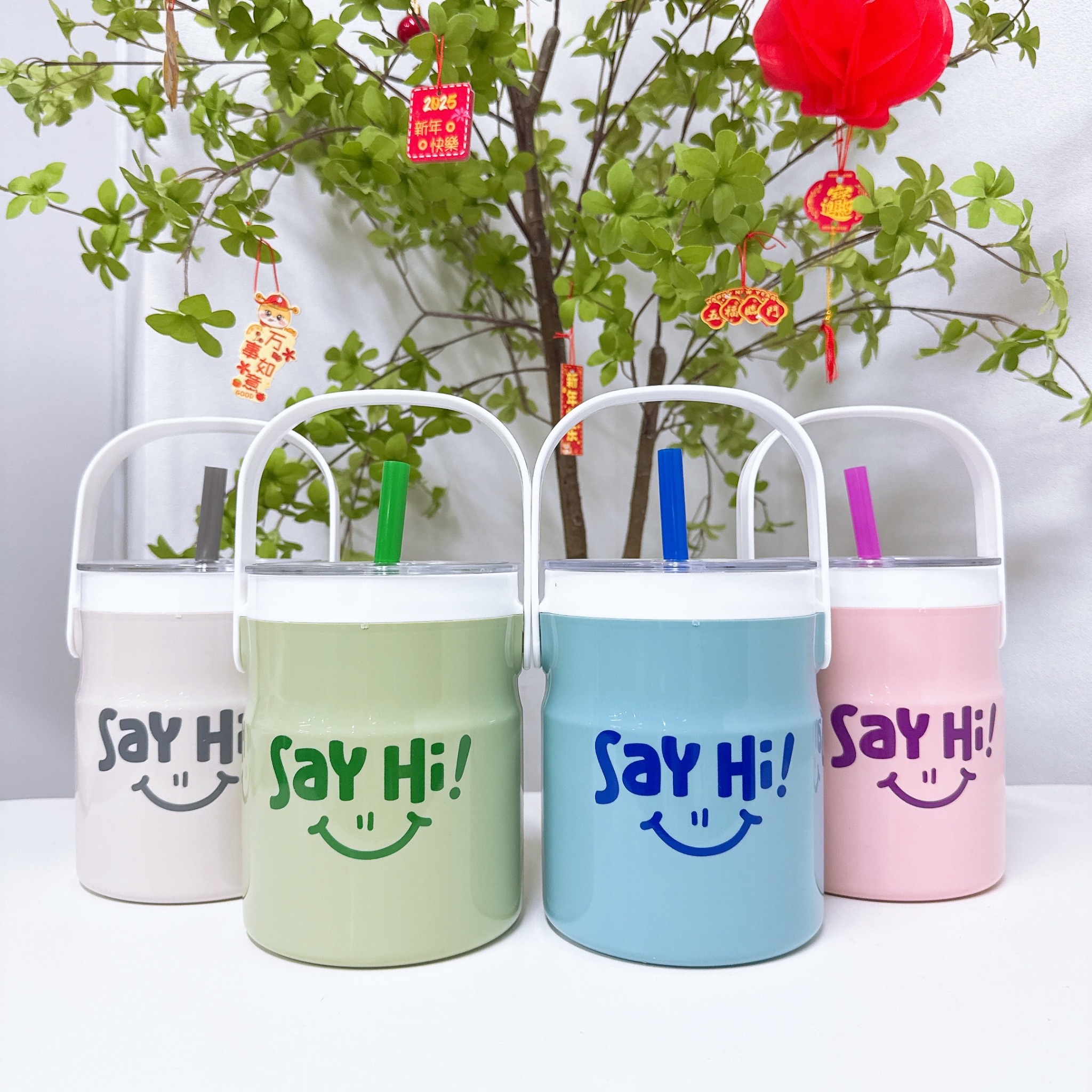 Bình đá trà sữa kèm ống hút Say Hi TLT