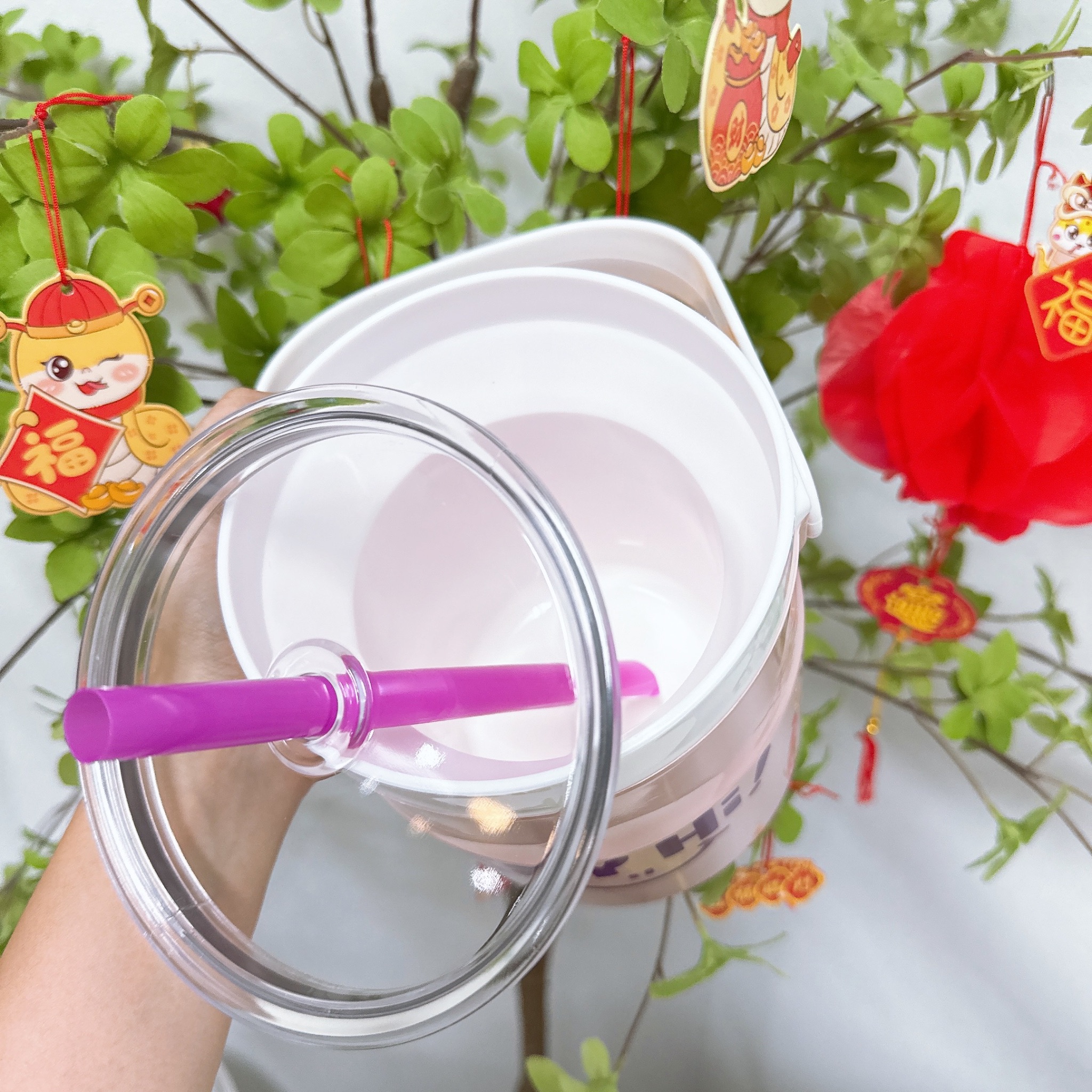 Bình đá trà sữa kèm ống hút Say Hi TLT