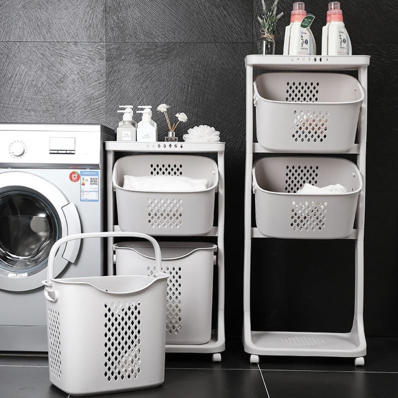 Kệ rổ nhựa 3 tầng Việt Nhật đa năng có bánh xe