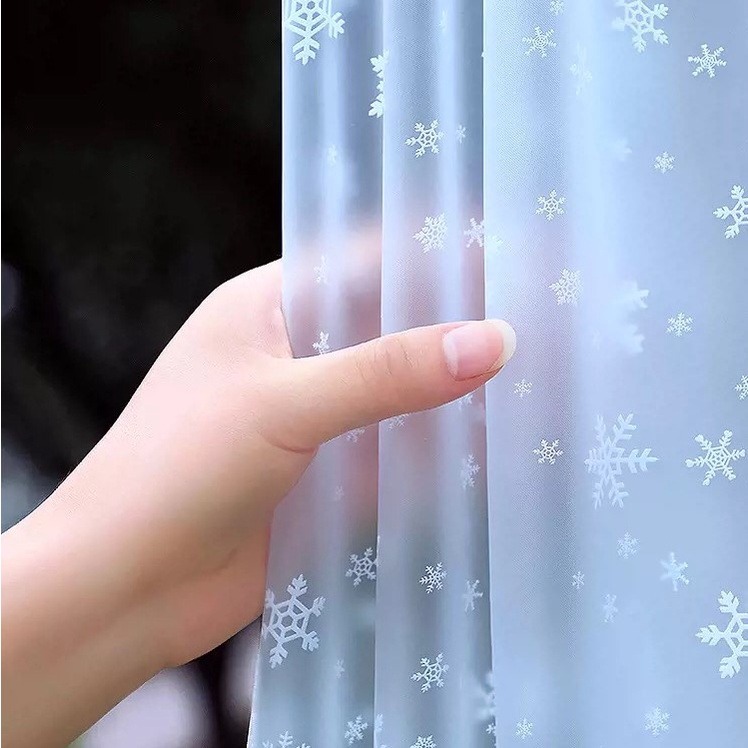 Áo mưa 2 đầu trong suốt hoạ tiết tuyết rơi