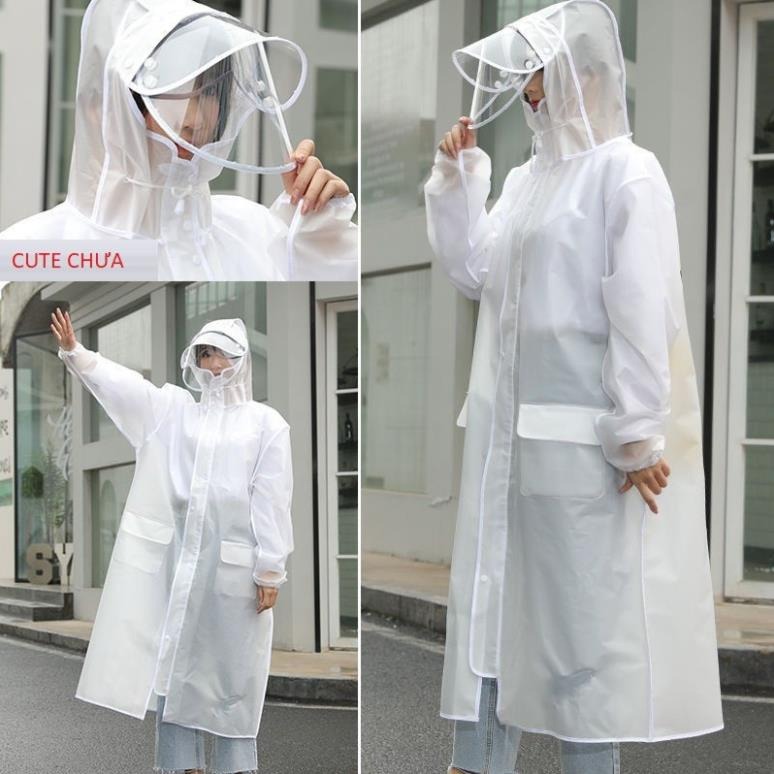 Áo mưa kín người dây kéo nút gài cao cấp