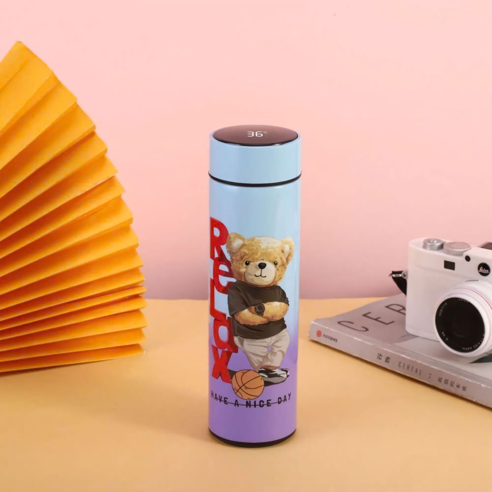 Bình giữ nhiệt Gấu phi hành gia nắp bật 500ml cao cấp