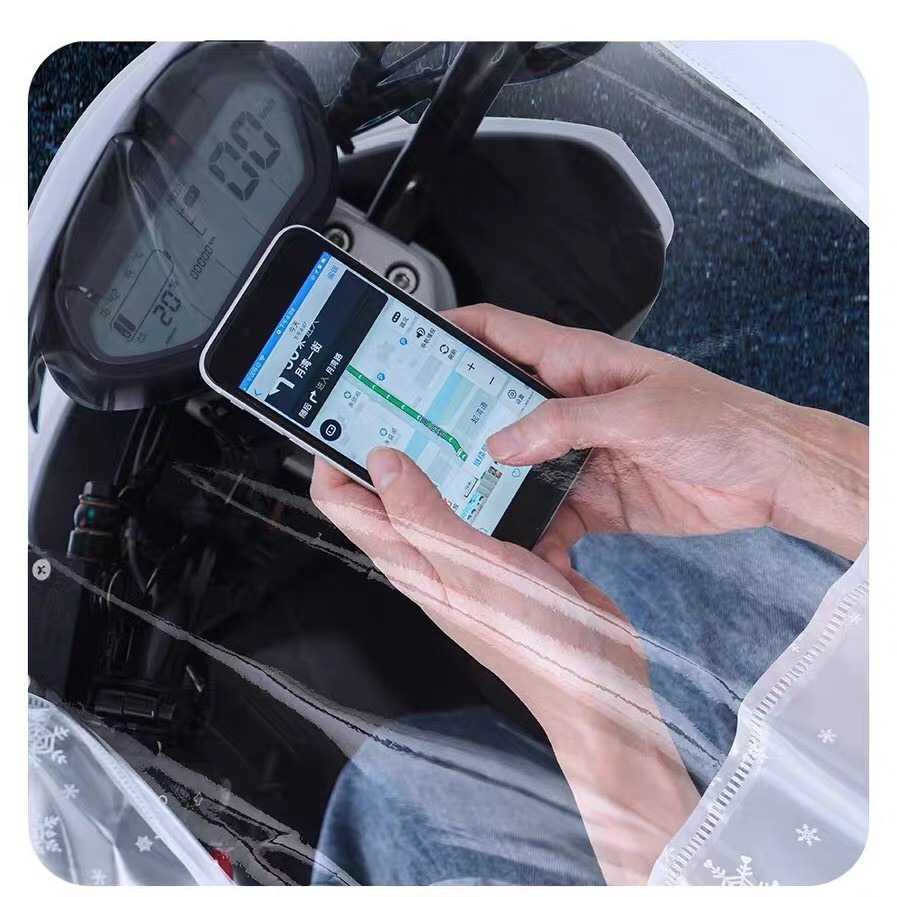 Áo mưa 2 đầu trong suốt hoạ tiết tuyết rơi