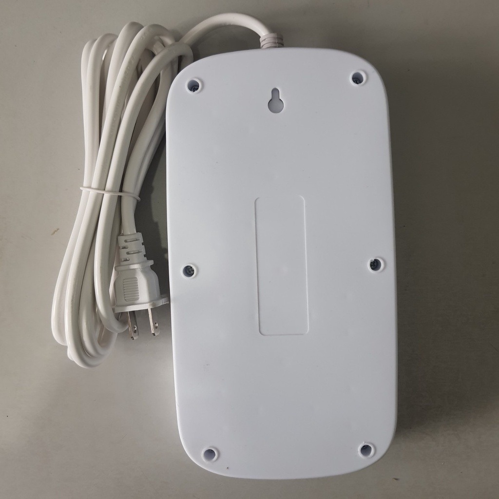 Ổ cắm điện hình chữ nhật đa năng 6 ổ cắm, 4 cổng USB