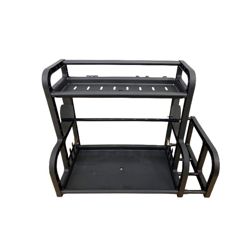 Kệ gia vị nhà bếp 2 tầng thông minh chữ H có khe để thớt