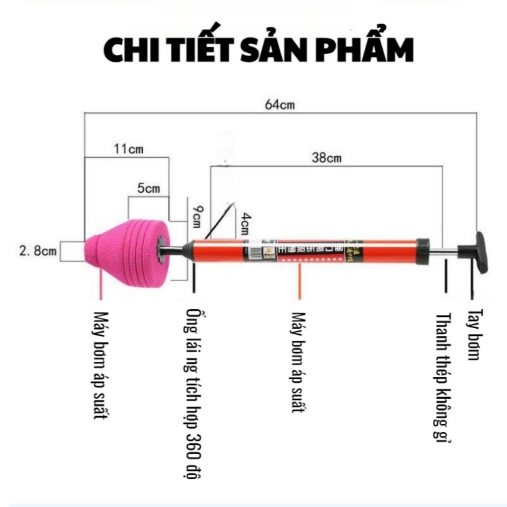 Cây thông bồn cầu bằng khí nén áp lực
