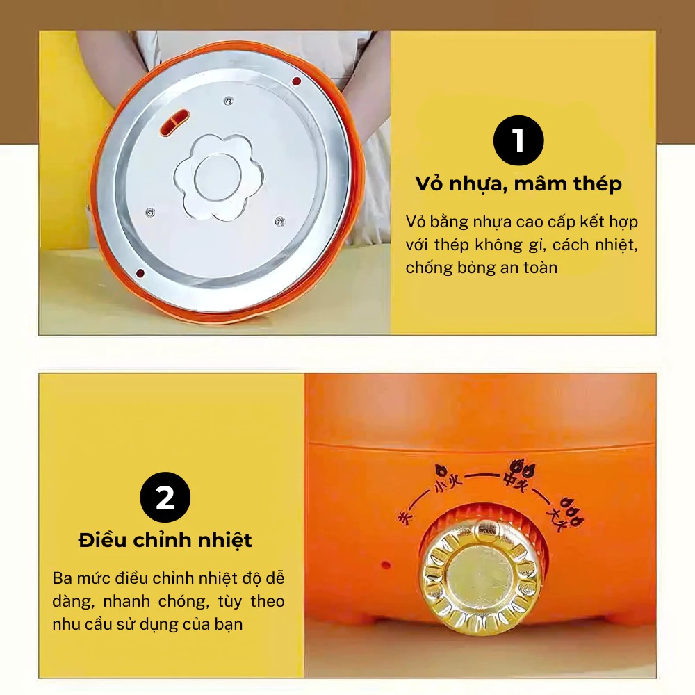 Nồi Nấu Điện Đa Năng Hình Quả Bí Cao Cấp Và Tiện Lợi X603