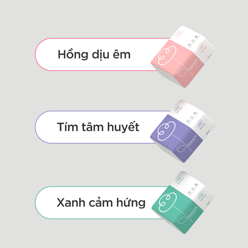 Thùng 16 gói giấy ăn đa sắc Topgia siêu hot