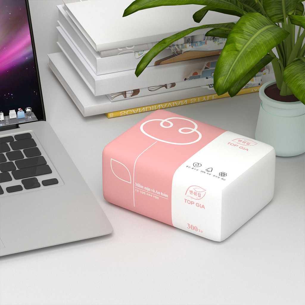 Thùng 16 gói giấy ăn đa sắc Topgia siêu hot