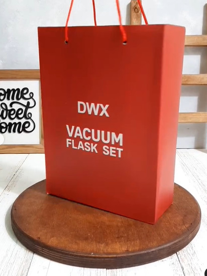 Bộ bình giữ nhiệt 500ML TÚI HỘP ĐỎ tặng kèm 2 ly