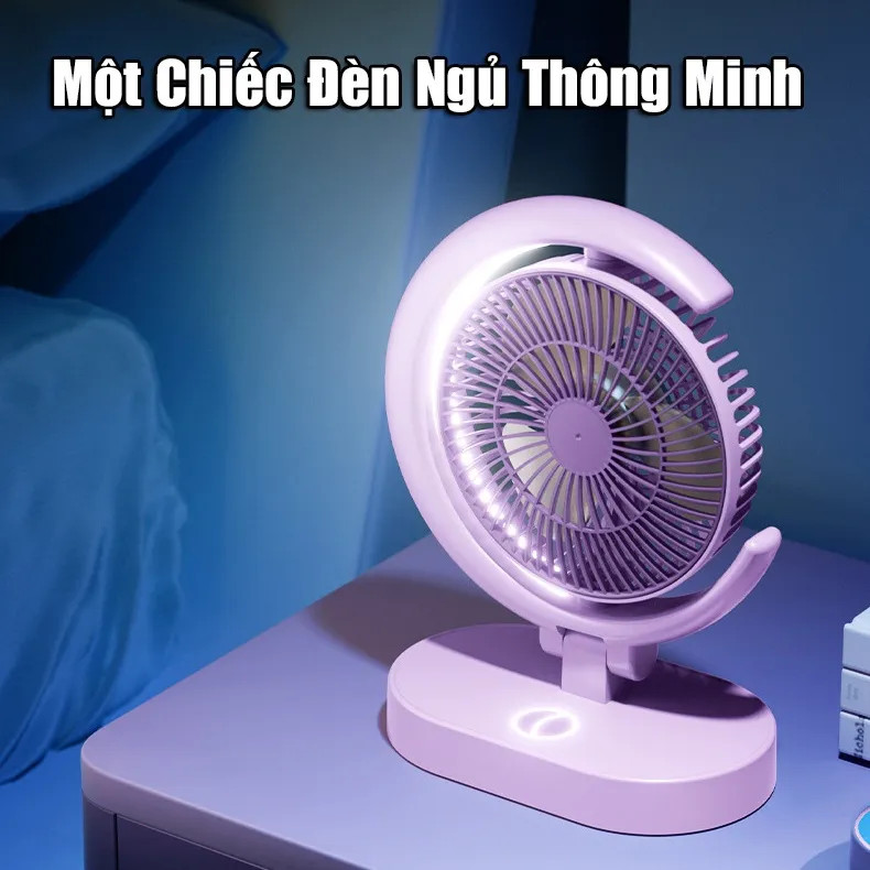 Quạt tích điện đèn led ánh trăng F10