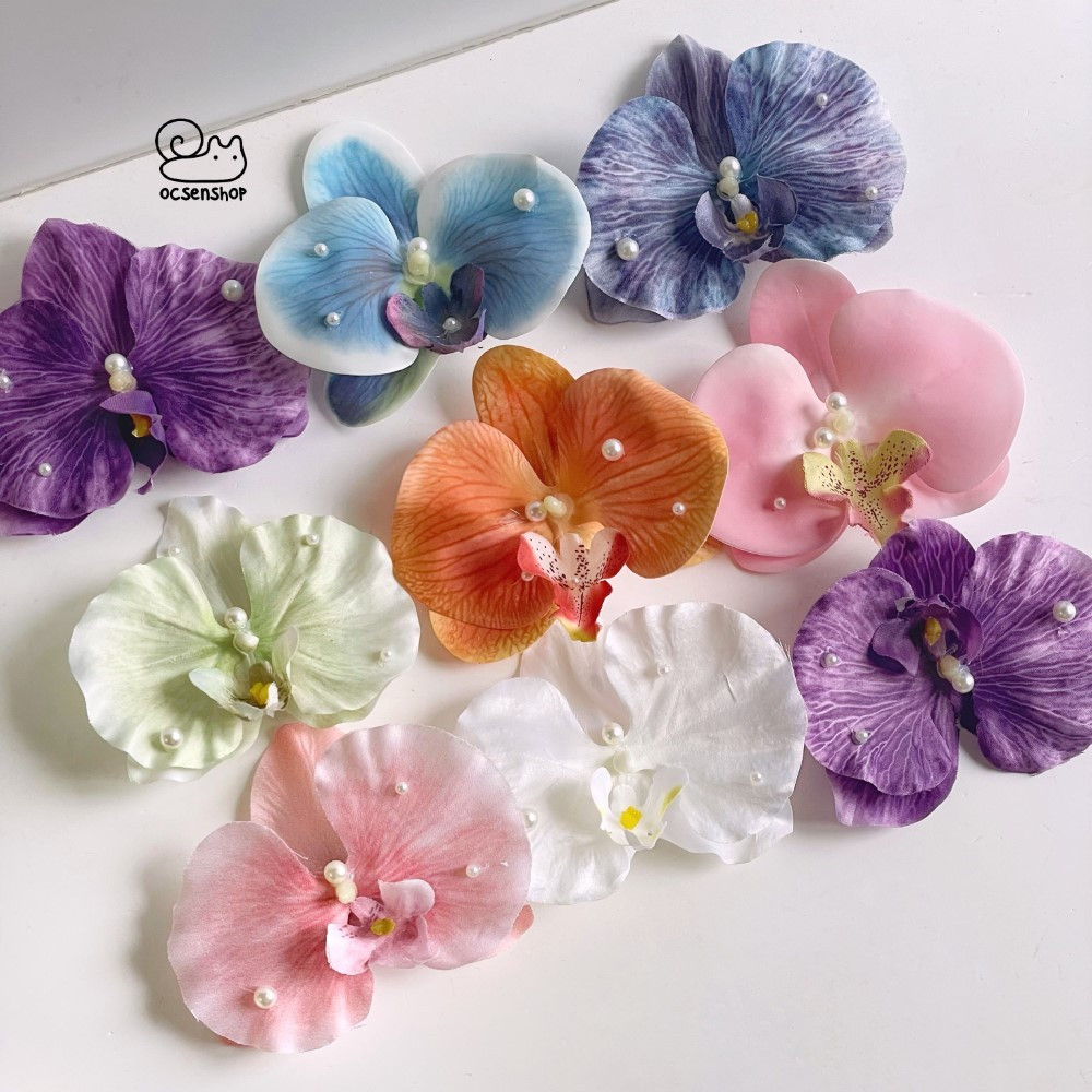 Set 12 Kẹp tóc hoa Lan Hồ Điệp thời trang LOẠI LỚN ĐẸP