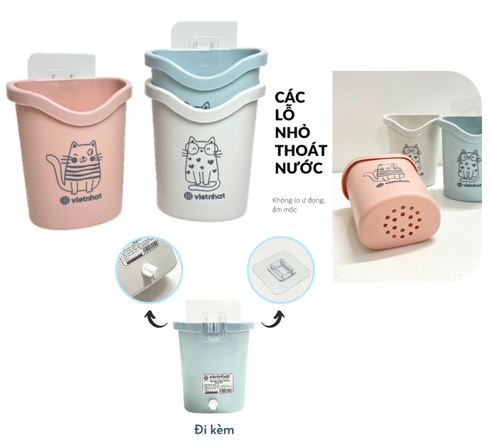 Cốc dán tường tiện ích 6370 Việt Nhật