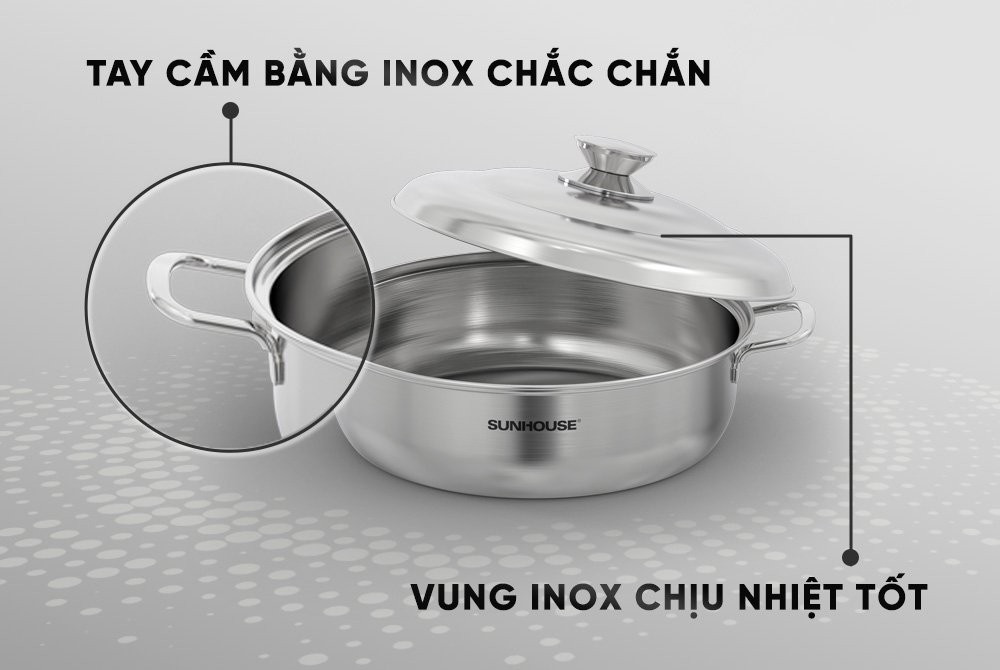 Nồi lẩu inox 1 đáy Sunhouse SHG24L