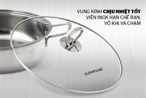 Nồi lẩu inox 1 đáy Sunhouse SHG24L