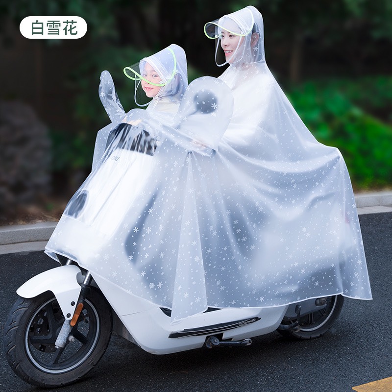 Áo mưa 2 đầu trong suốt hoạ tiết tuyết rơi