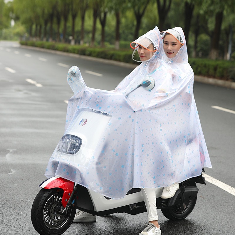 Áo mưa 2 đầu trong suốt hoạ tiết tuyết rơi