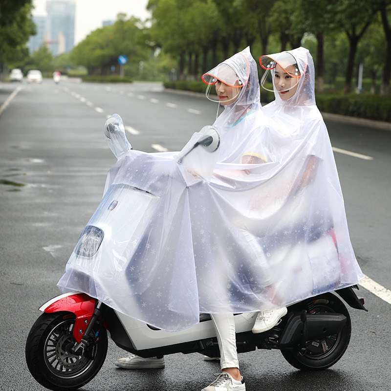 Áo mưa 2 đầu trong suốt hoạ tiết tuyết rơi
