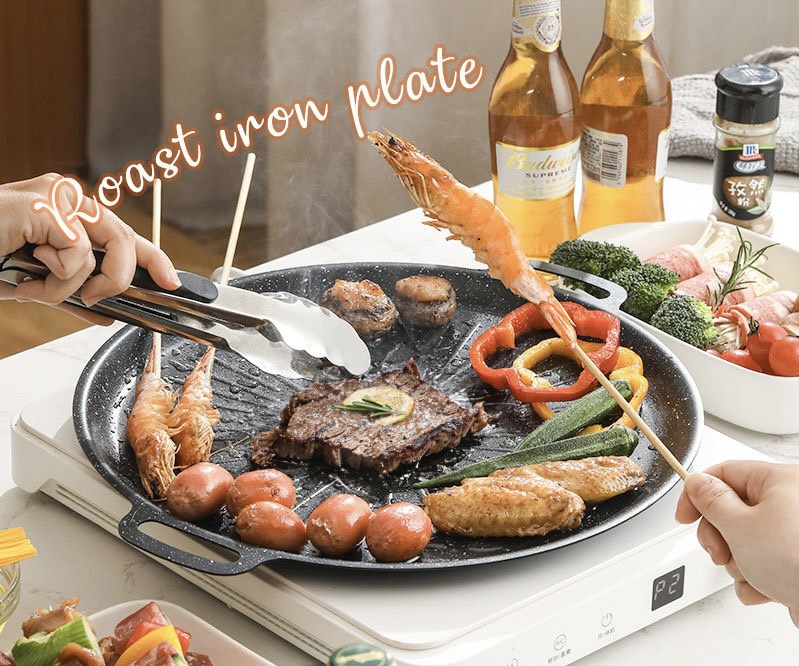 Chảo gang tròn đa năng size 34cm LOẠI DÀY