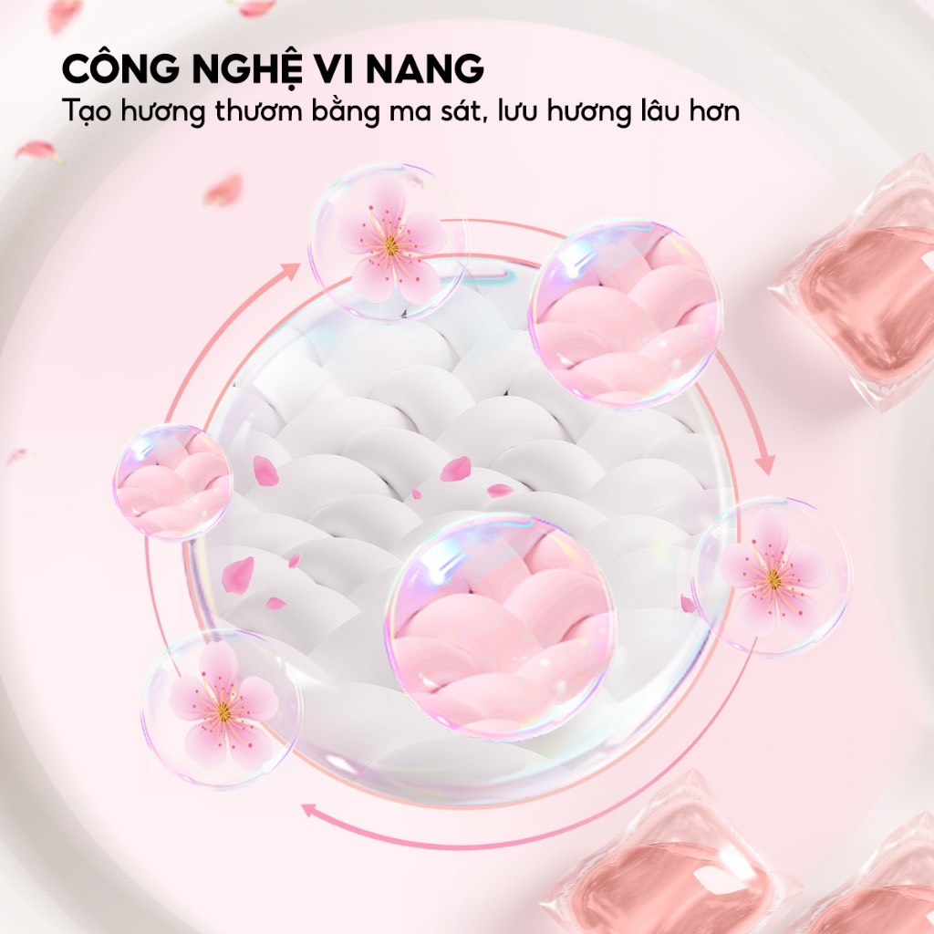 Hộp 50 viên giặt tiện lợi sắc hạ Topgia