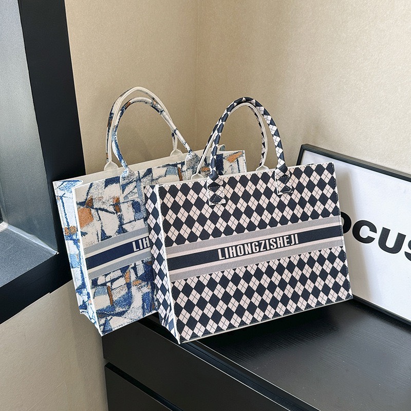 Túi du lịch xách tay vải nỉ loại lớn in hoa thời trang