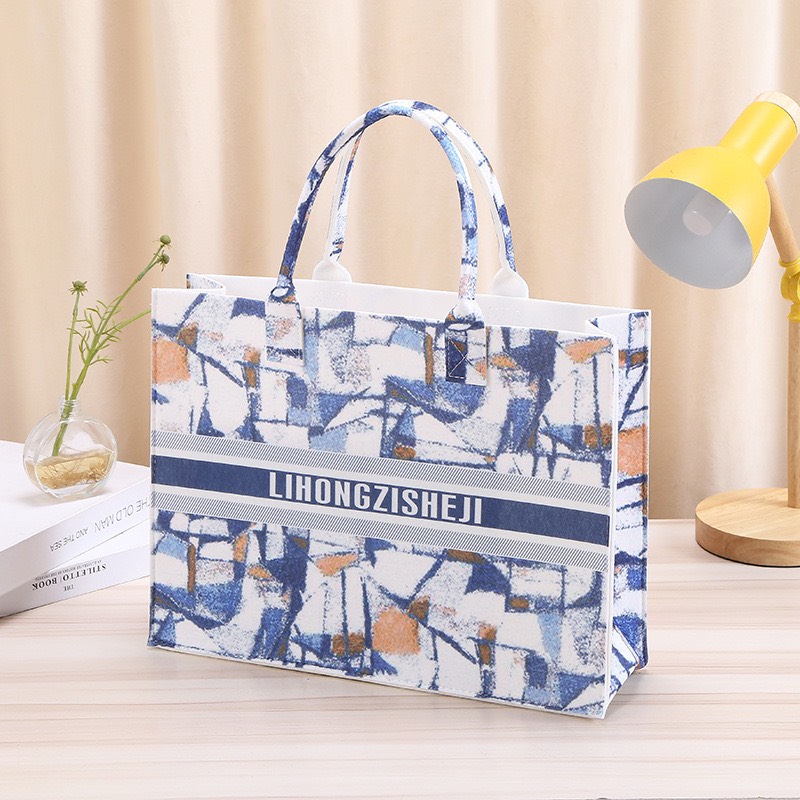 Túi du lịch xách tay vải nỉ loại lớn in hoa thời trang