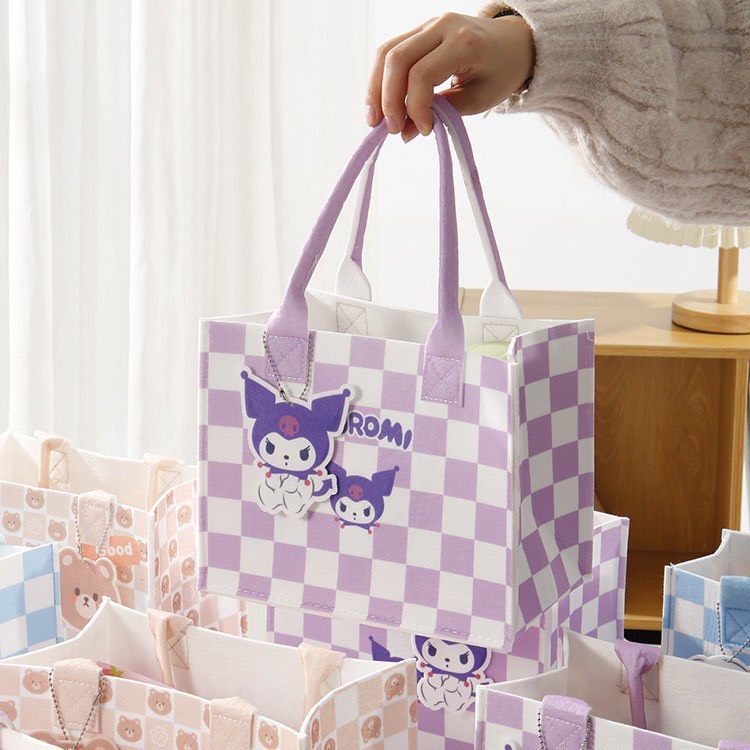 Túi caro vải nỉ xách tay du lịch họa tiết Sanrio
