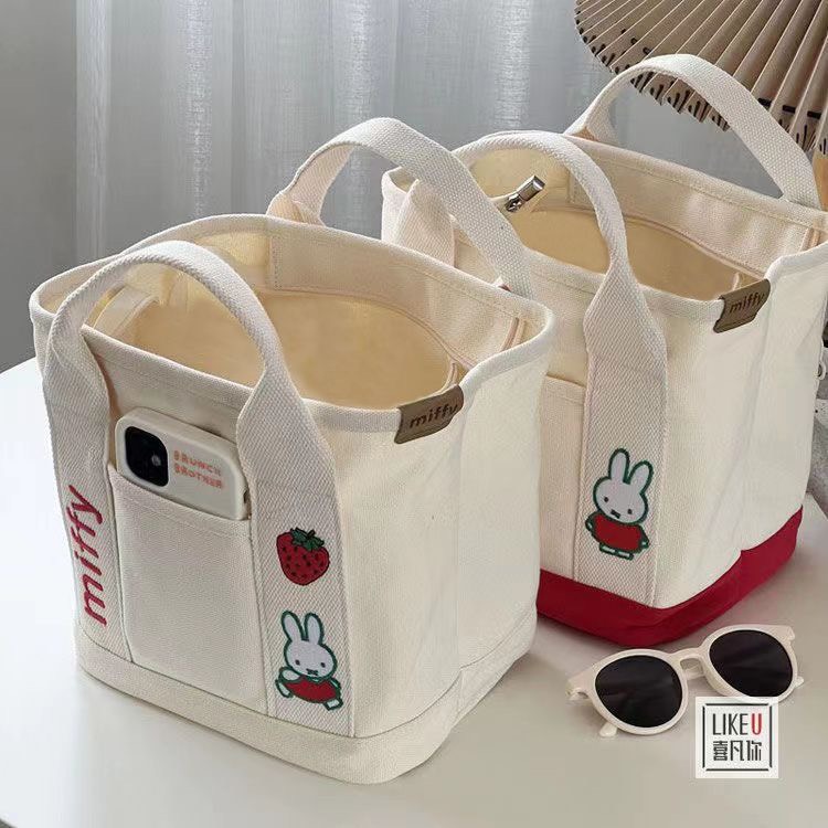 Túi vải canvas hoạ tiết dễ thương đựng đồ bỉm sữa tiện lợi