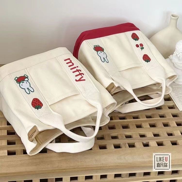 Túi vải canvas hoạ tiết dễ thương đựng đồ bỉm sữa tiện lợi