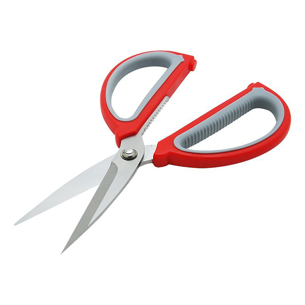 Kéo inox nhà bếp đa năng cán nhựa đỏ cao cấp