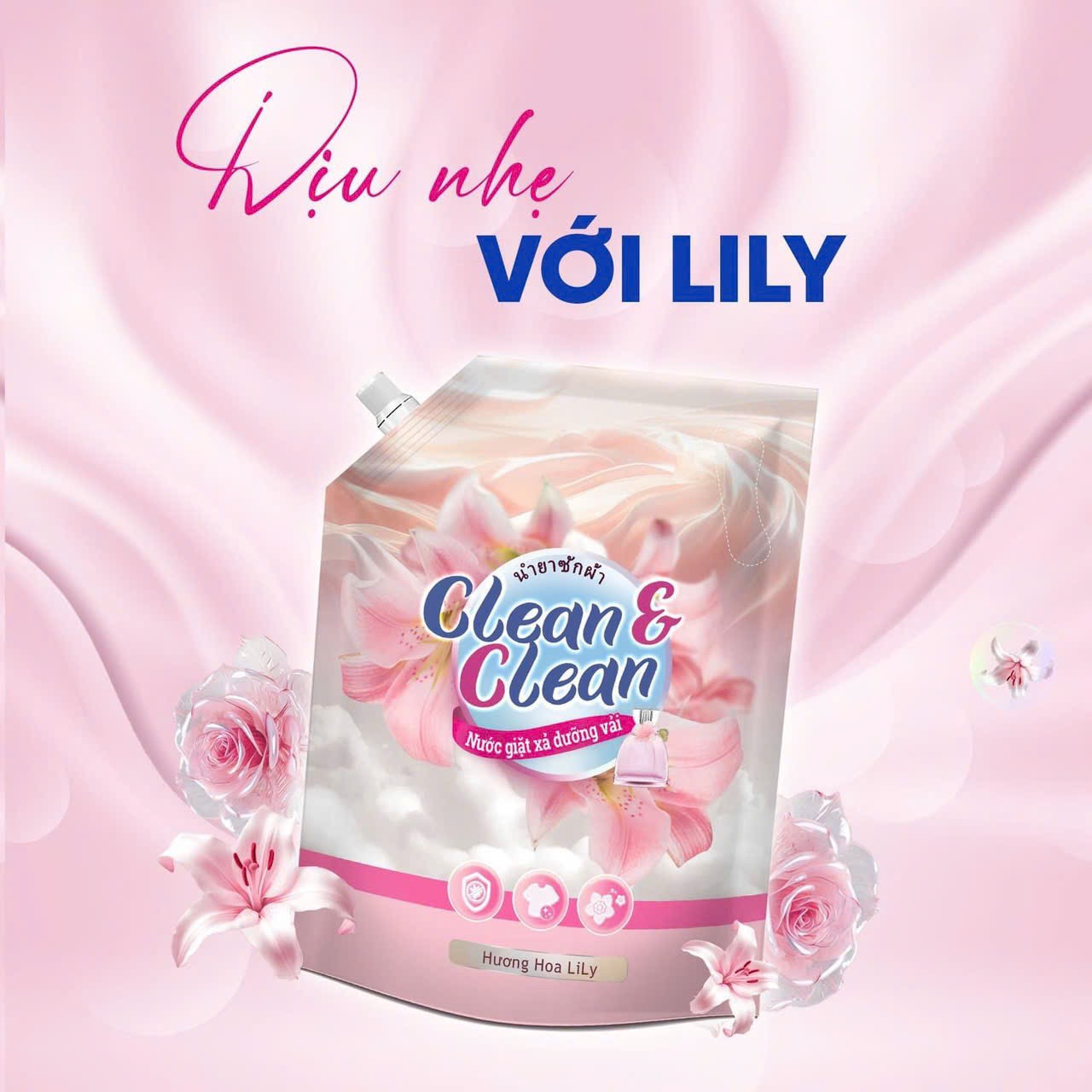 Nước giặt xả dưỡng vải Clean & Clean hương nước hoa