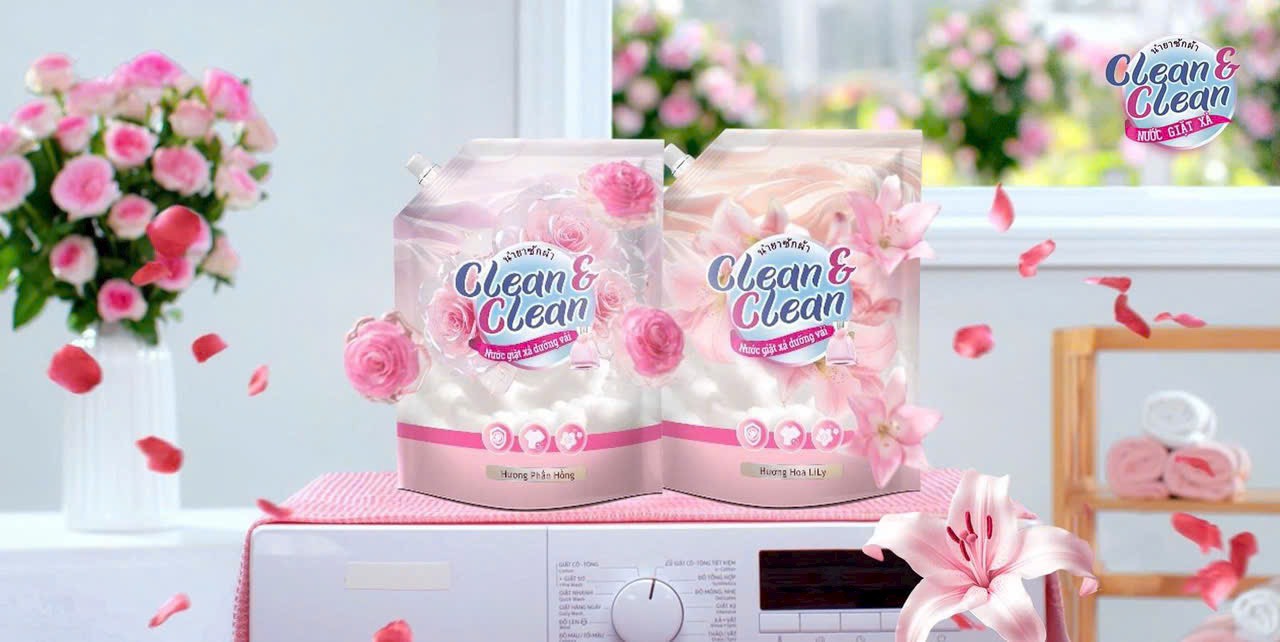 Nước giặt xả dưỡng vải Clean & Clean hương nước hoa