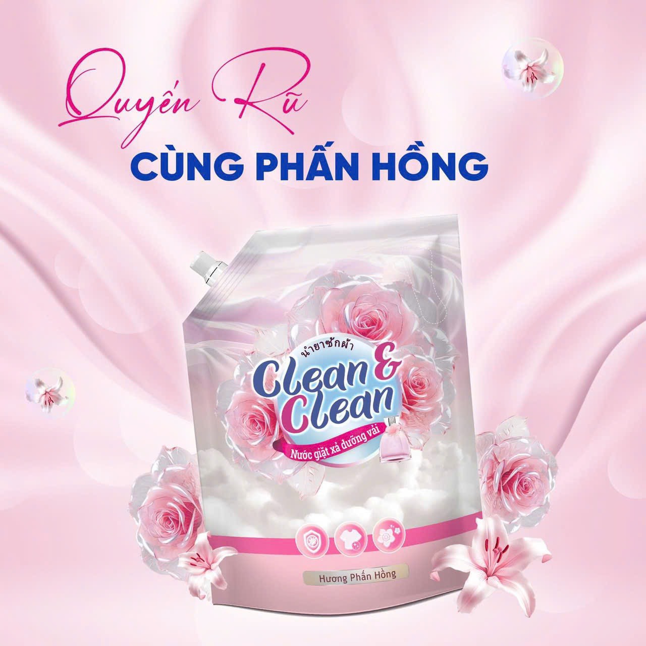 Nước giặt xả dưỡng vải Clean & Clean hương nước hoa