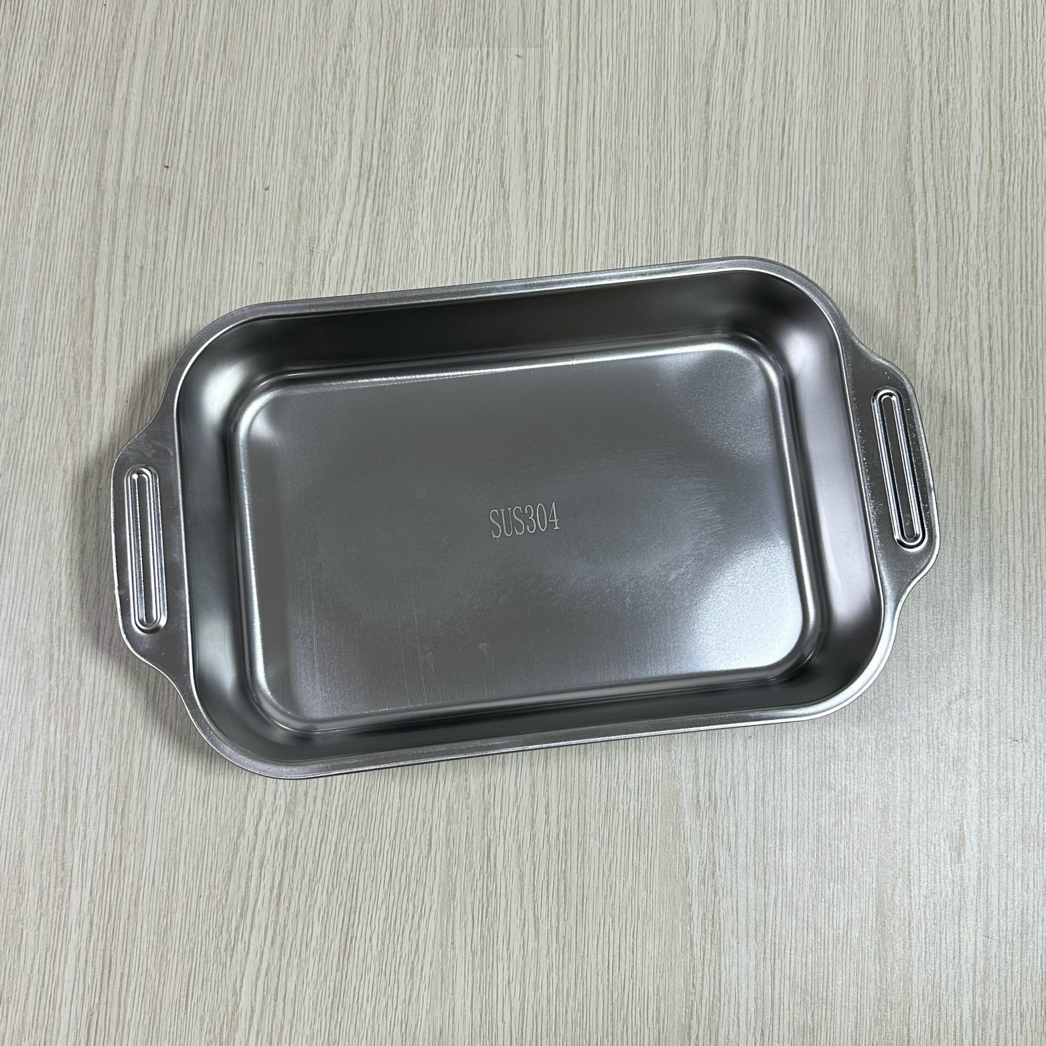 Khay nướng sâu bằng thép không gỉ có tay cầm tiện lợi LOẠI NHỎ
