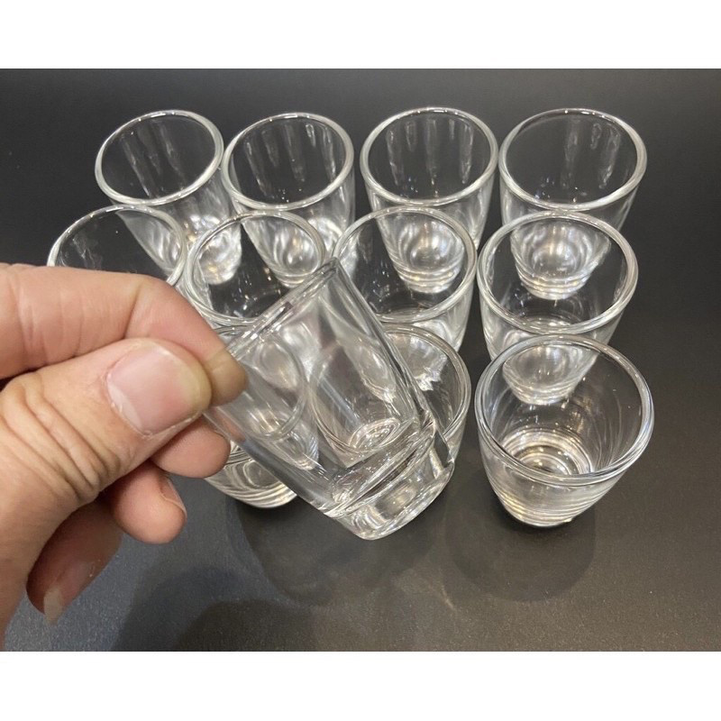Bộ 12 ly cốc thuỷ tinh uống rượu dáng bầu PCD