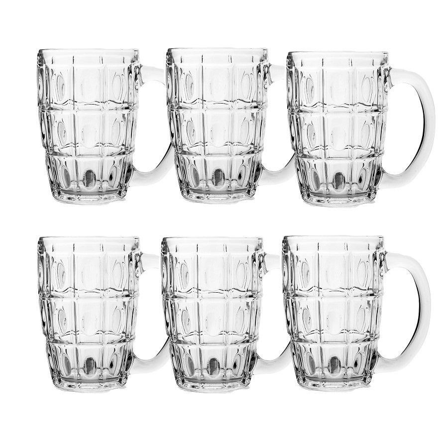 Bộ 6 ly thuỷ tinh uống bia có quai cầm 410ml PCD 10007