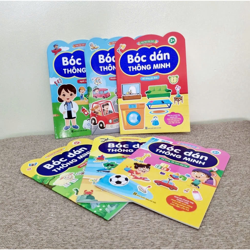 Set 6 cuốn sách bóc dán thông minh Song ngữ Việt Anh cho bé