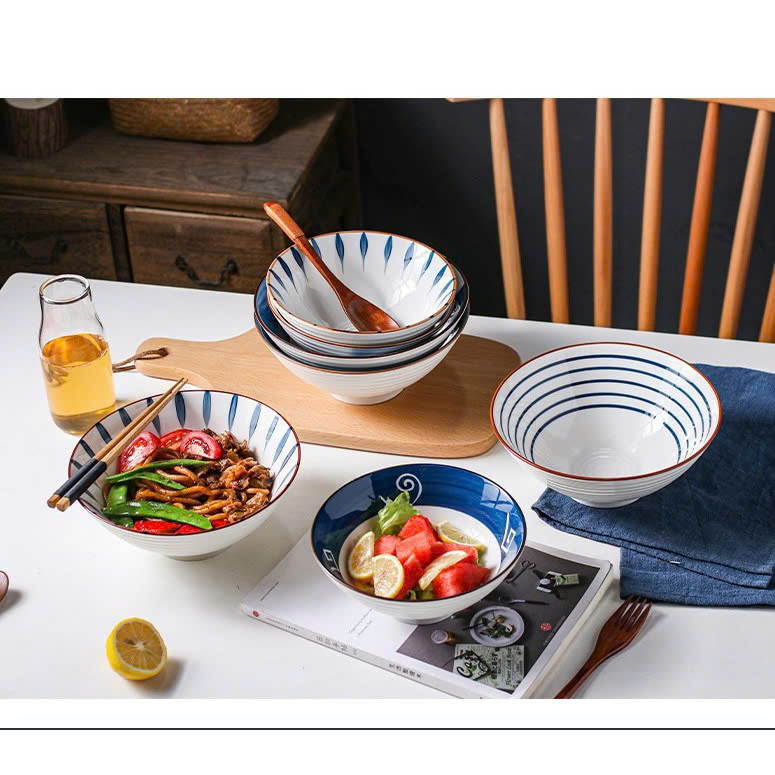 Tô sứ ăn mì hoạ tiết Nhật Bản