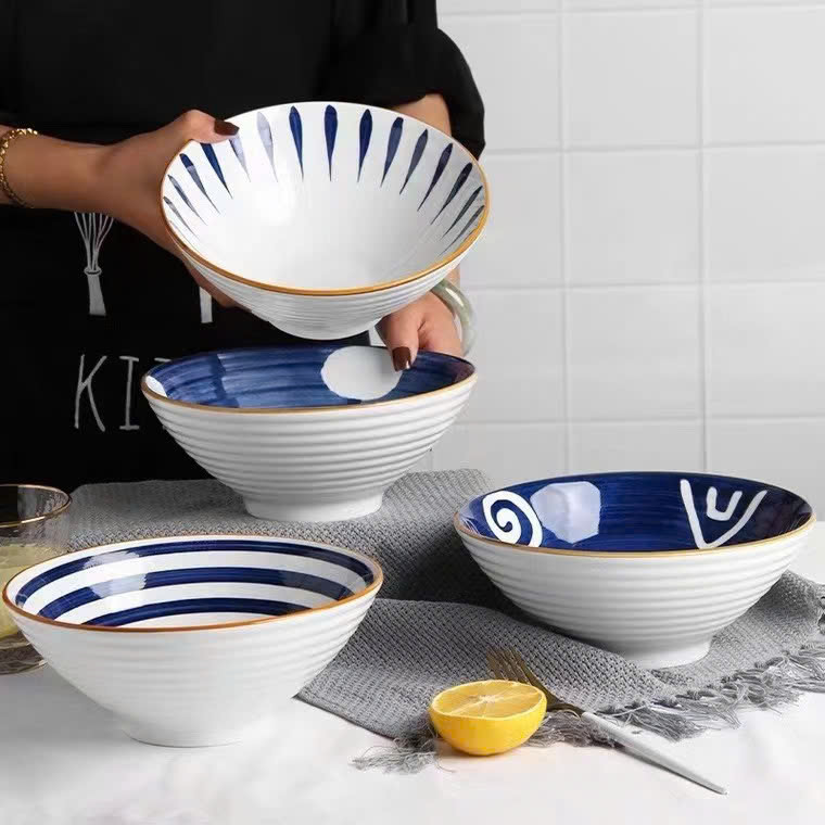 Tô sứ ăn mì hoạ tiết Nhật Bản