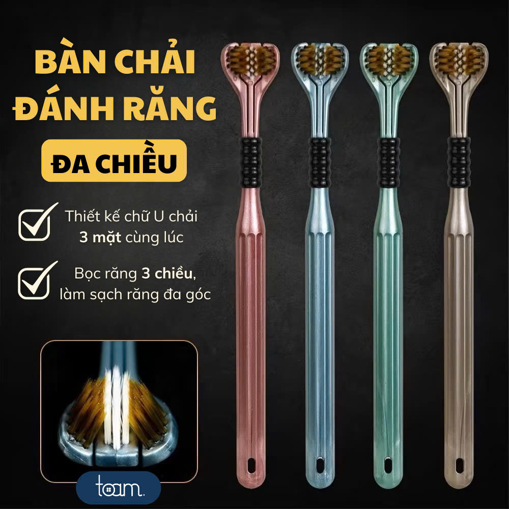 Hộp 4 cái bàn chải đánh răng 3 đầu lông mềm đa chiều