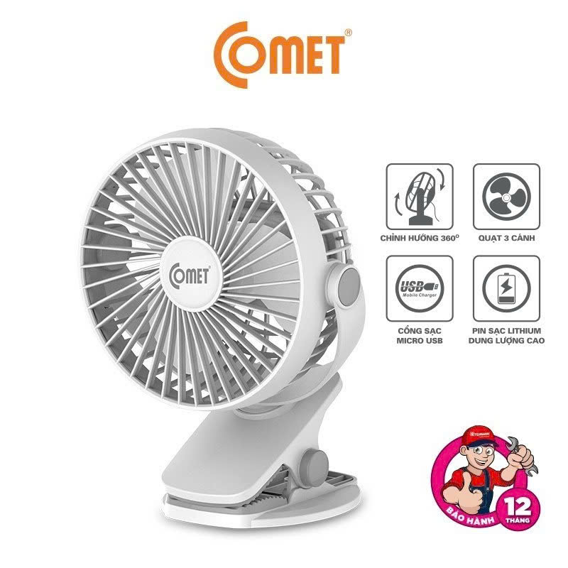 Quạt kẹp mini tích điện COMET CRF0705