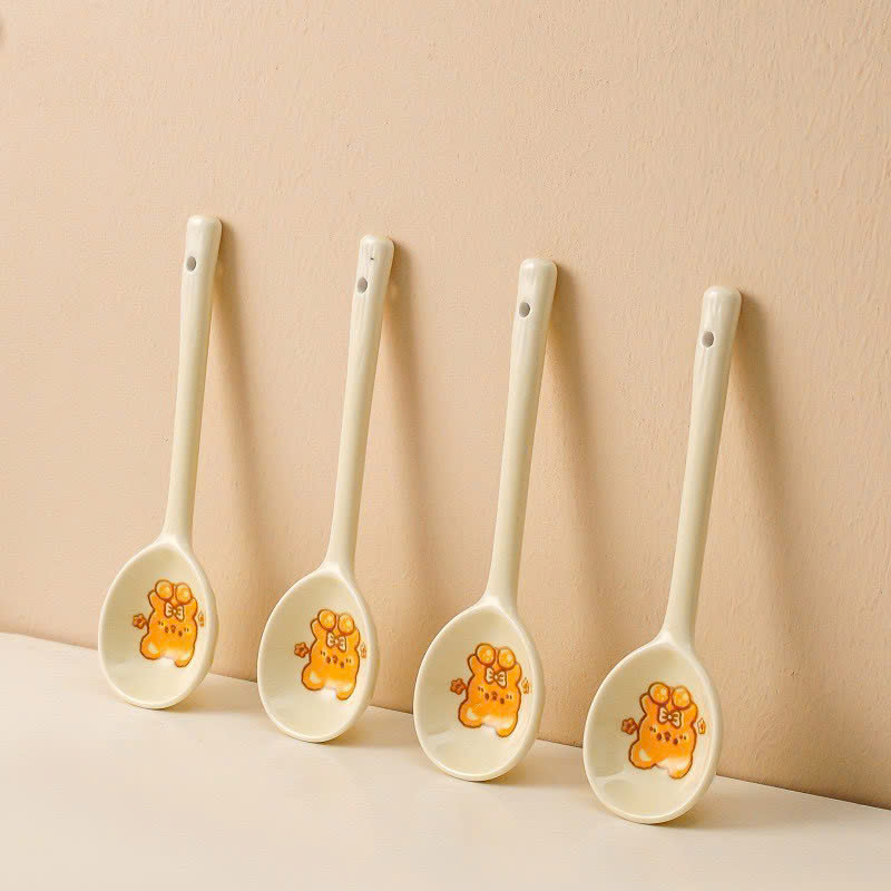 Set 2 Thìa sứ hoạ tiết dễ thương