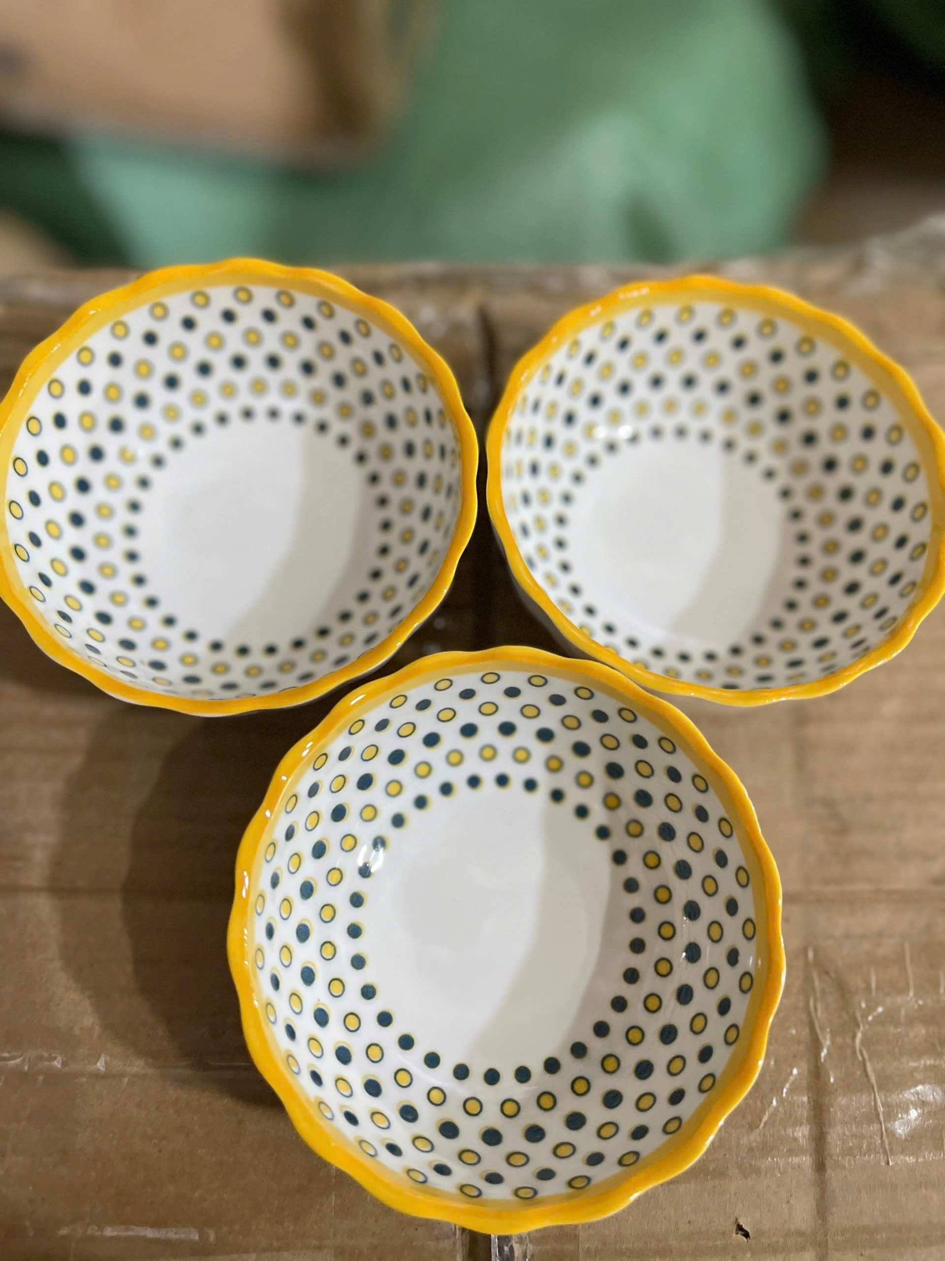 Set 6 bát chấm sứ thổ cẩm cao cấp cho bé ăn dặm