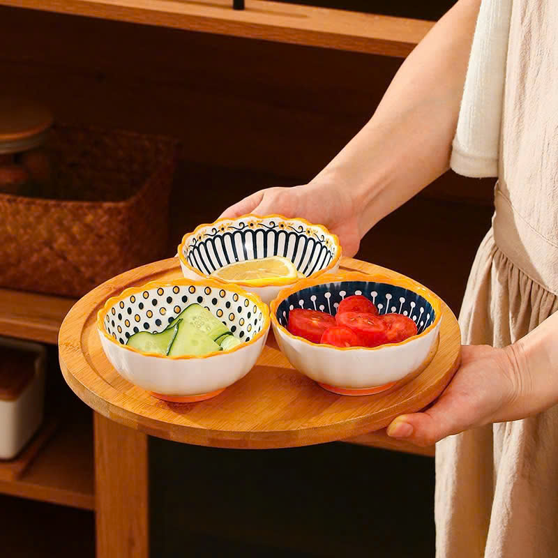 Set 6 bát chấm sứ thổ cẩm cao cấp cho bé ăn dặm